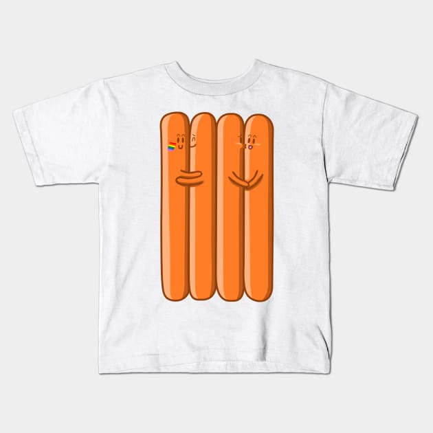 Sausage hug Kids T-Shirt by albertocubatas